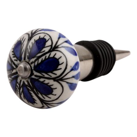 Black Blue Drop Ceramic Wine Stopper